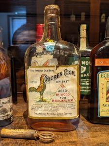 Chicken Cock whisky bottle from the Oscar Getz Museum in Bardstown, KY